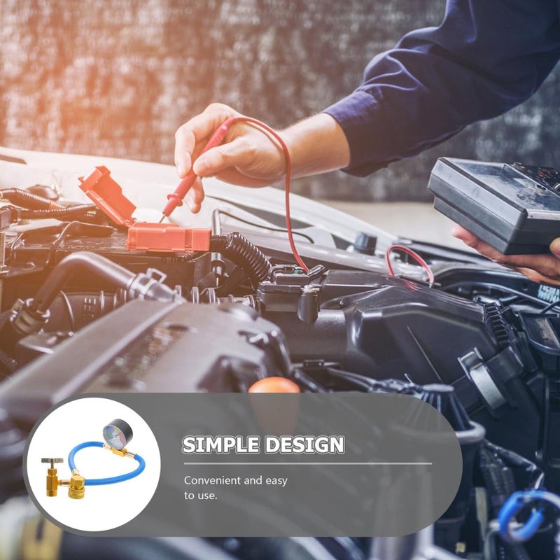 VICASKY طقم شحن تكييف الهواء للسيارة خرطوم شحن الغاز طقم خرطوم شحن خرطوم شحن مع مقياس A/C 1/2 سيارة - Image 4